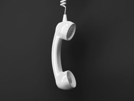 Shot of a landline telephone receiver with copy space for indivi